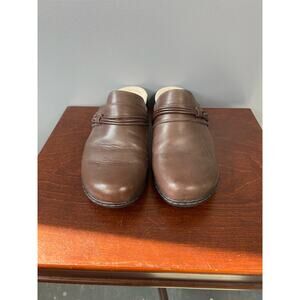 Women’s Clark’s dark brown slip on mules